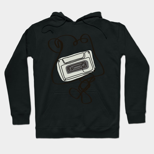 Cassette minimalist line art Hoodie by SwasRasaily